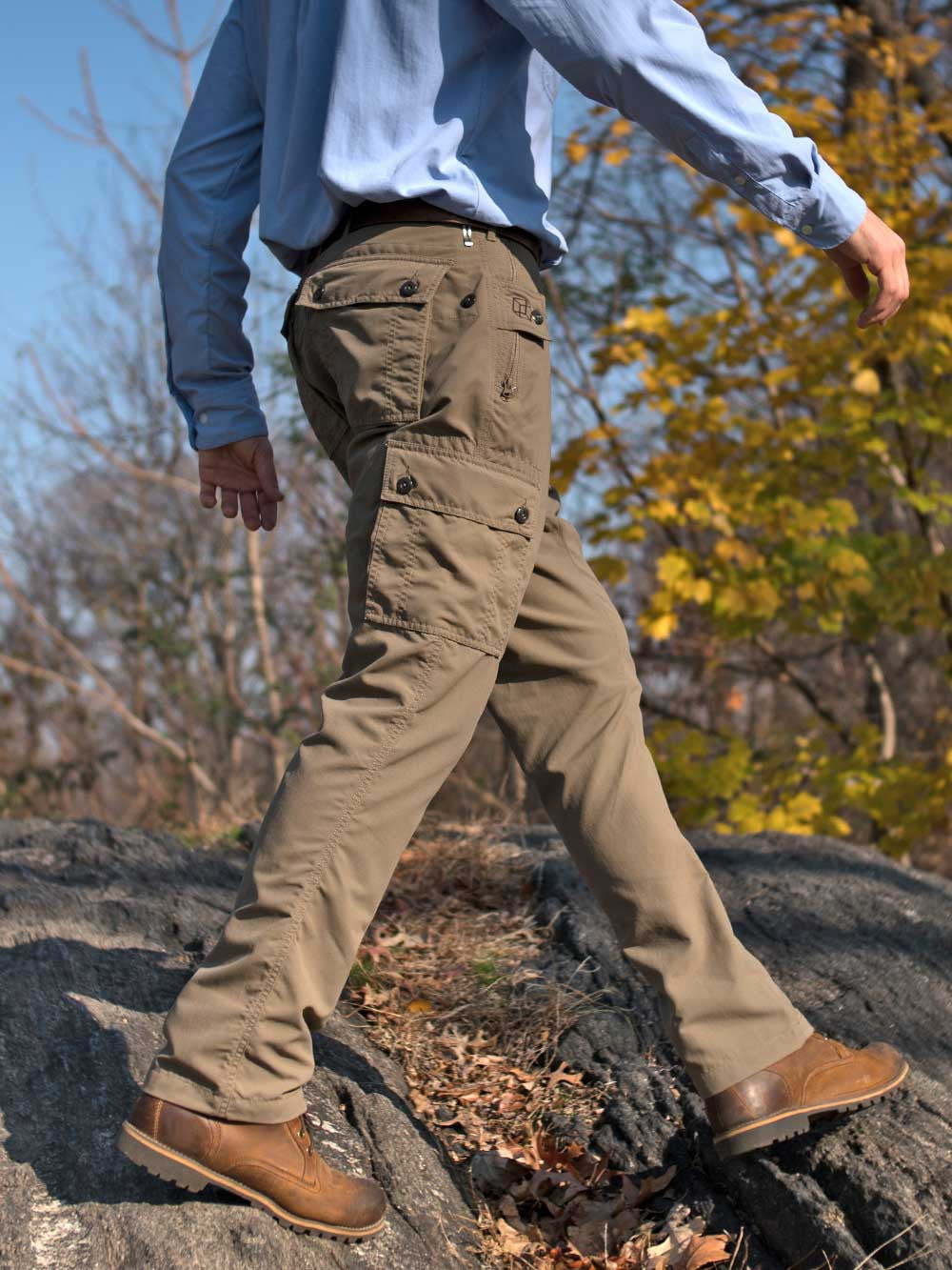 Clothing Arts Men's 36 x 32 Cubed Pick Pocket Proof Cargo Travel Pants  Brown